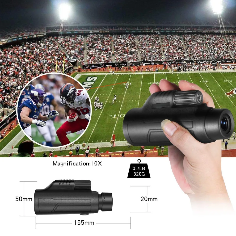 Профессиональный HD монокуляр 10X42 Zoom vision мощный охотничий телескоп выдвижное зеркало опера Turizm Spyglasses Монокуляры