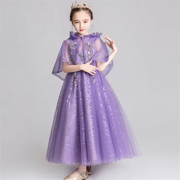 

2019New arrival Children Girls luxury long style Birthday Wedding Party dress Kids Infant First Communication Host Pageant Dress