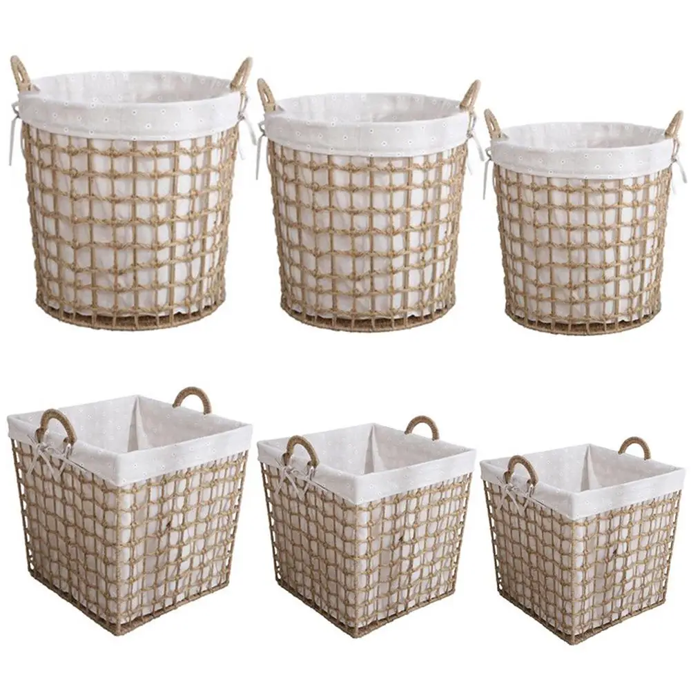 

High Quality Rattan Storage Basket Large Nordic Household Bathroom Laundry Basket Dirty Clothes Toy Organizer