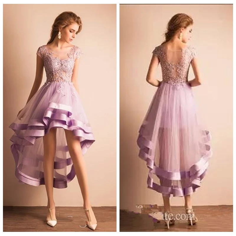 

High Low Homecoming Prom Dresses Tulle Tiered Short Formal Women Dress 2019 New Custom Special Occasion Vestidos De Party Gowns