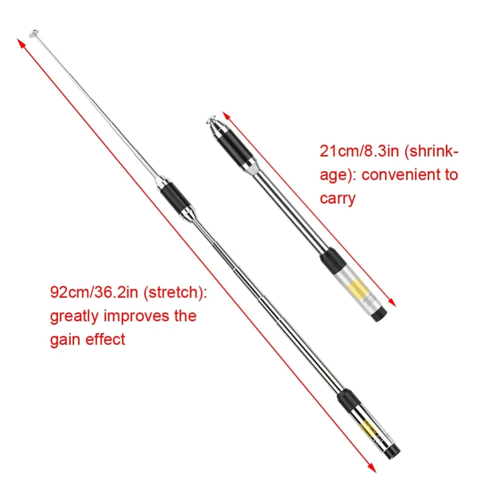 SOONHU SMA Мужская телескопическая антенна VHF UHF двухдиапазонная антенна с высоким коэффициентом усиления двухсторонняя радиоантенна для Kenwood LINTON PUXING WEIERWEI