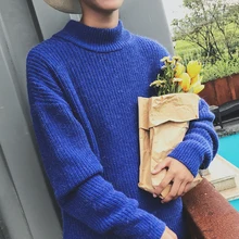 2018 Winter Men's Half High Collar Knitting In Warm Cashmere Woolen Sweaters Casual Pullover Brand High-quality 6 Color Coats 