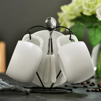 

Nordic simple ceramic coffee cup English afternoon tea set creative literary office water cup with spoon