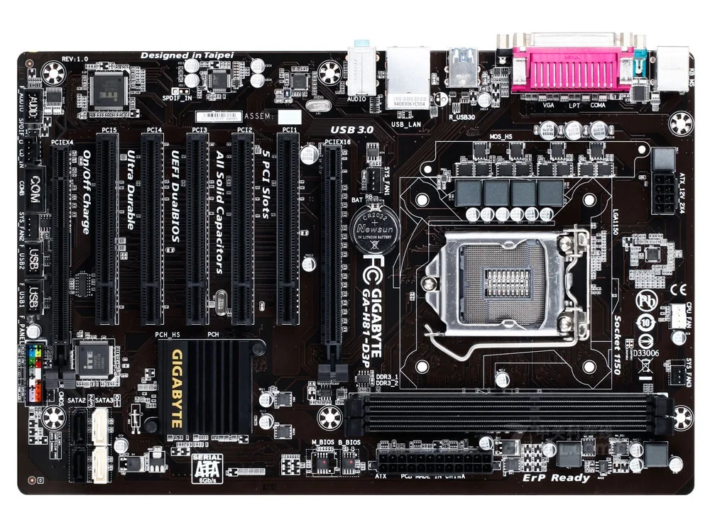 

Gigabyte GA-H81-D3P Desktop Motherboard H81-D3P H81 LGA 1150 Core i7 i5 i3 DDR3 16G SATA3 USB3.0 VGA PCI-E X16 ATX