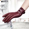 Real Leather Women Gloves Autumn Winter Plus Velvet Fashion Trend Elegant Lady Sheepskin Glove For Driving Winter Gloves NW902 ► Photo 1/6