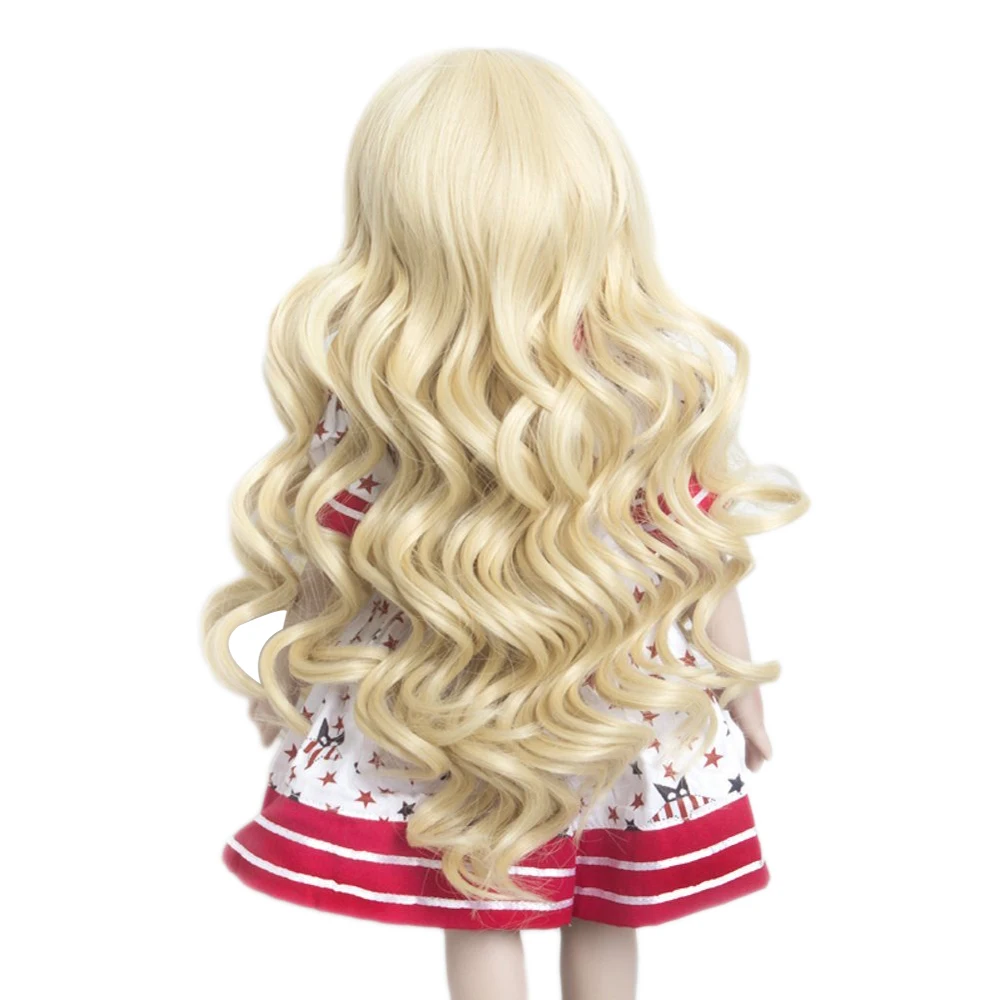 AIDOLLA американские куклы аксессуары для волос светлые цвета парики с длинными кудрявыми волосами для девочек подарок высокотемпературный проволочный парик