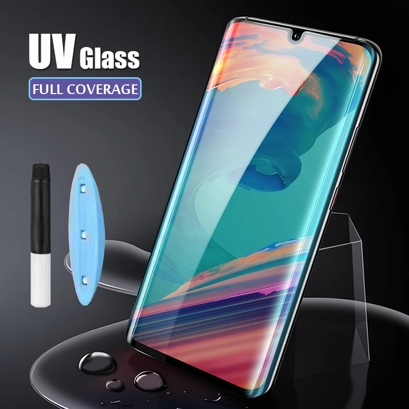 

Full UV Liquid Glue Glass for Huawei P30 Pro Glass Screen Protector on Huawei P20 Lite for Huawei Mate 20 Pro Protective Glass