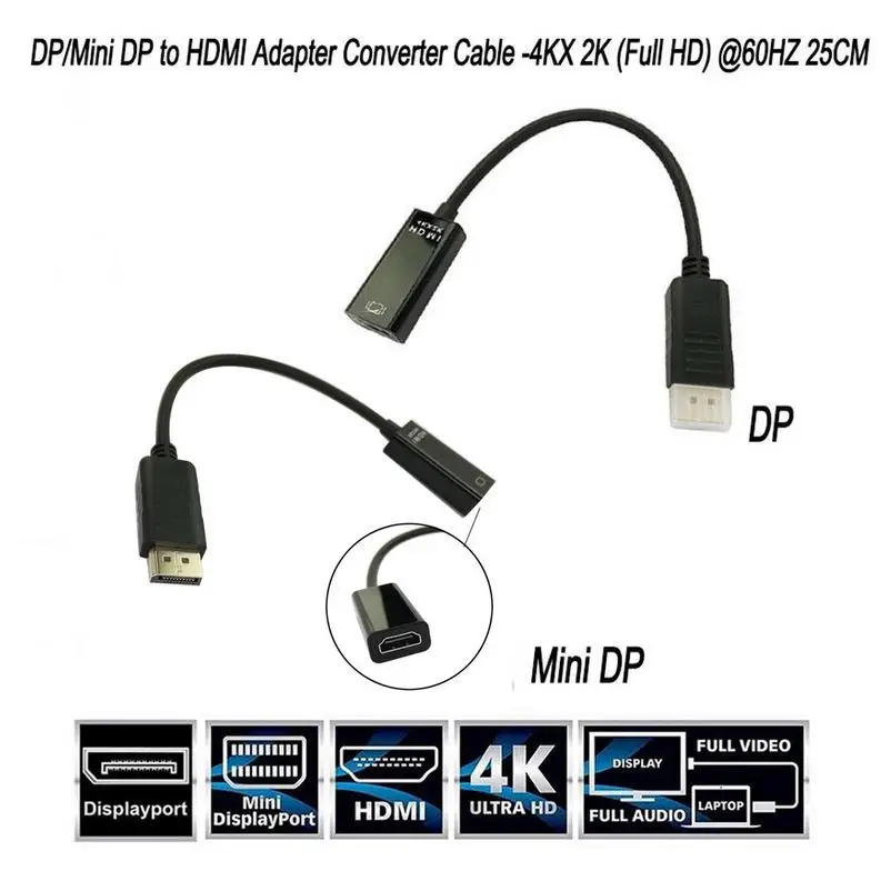  DisplayPort a HDMI Adattatore Attivo UHD 4 K Ultra HD 1080 P Video Audio Converter