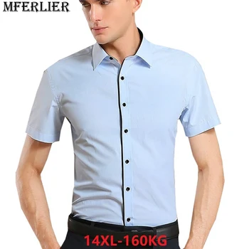 

summer men cheap shirt 7XL 8XL 9XL 10XL 12XL 14XL big sale plus size big large formal short sleeve shirt office contrast colour