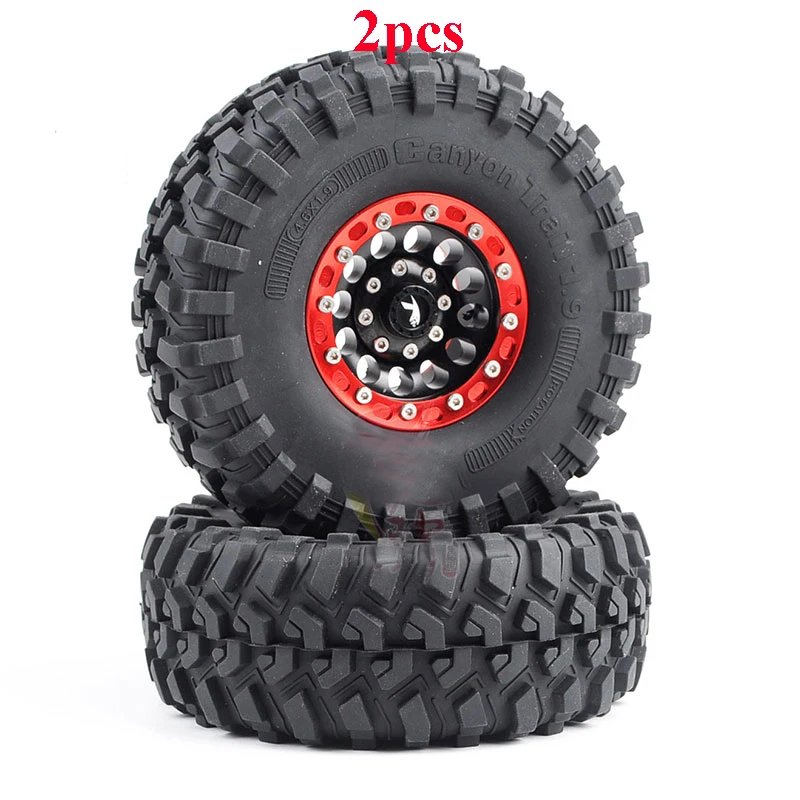 

2Pcs 1.9Inch Tire Wheel CNC Metal Wheel Hub Wheel Rim for 1/10 Simulation RC Model Cars Spare Parts Climbing Tires Accessories