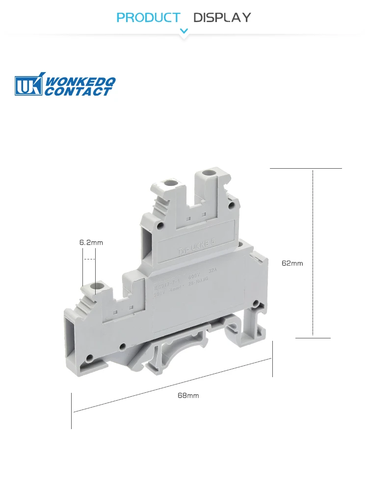 10 шт. UKKB-3 din-рейку клеммные блоки вместо Феникса контактный разъем двойной слой клеммный винт проводки UKKB3