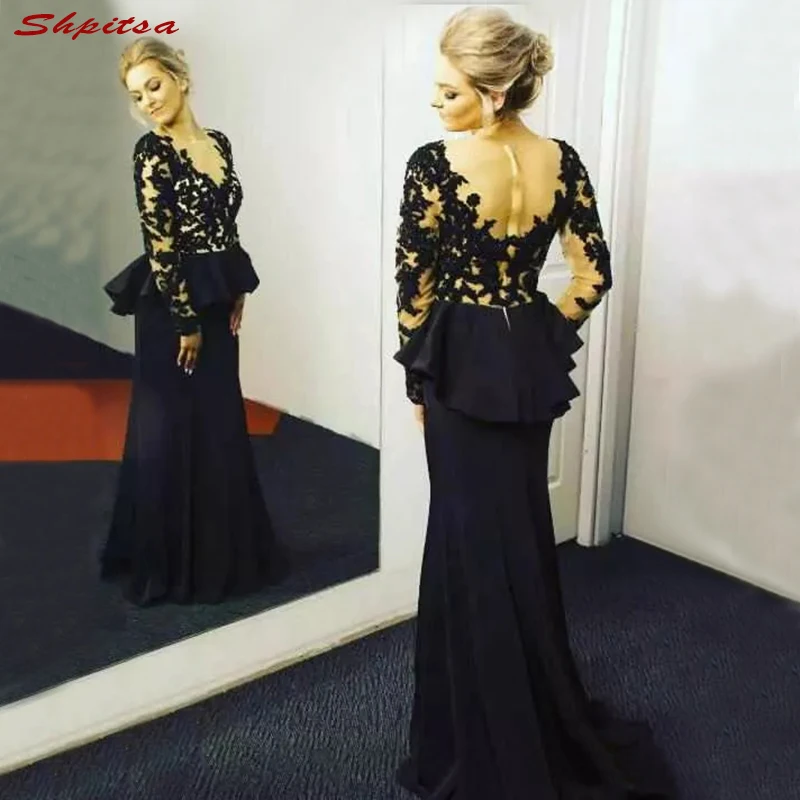 Lange Mouwen Lace Moeder van de Bruid Jurken voor Bruiloften Mermaid Prom Avond Bruidegom Godmother Diner Jurken 2018 Lange Mouwen Lace Moeder van de Bruid Jurken voor Bruiloften Mermaid Prom Avond Bruidegom Godmother Diner Jurken 2018