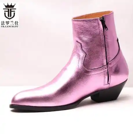 mens boots with zipper on side