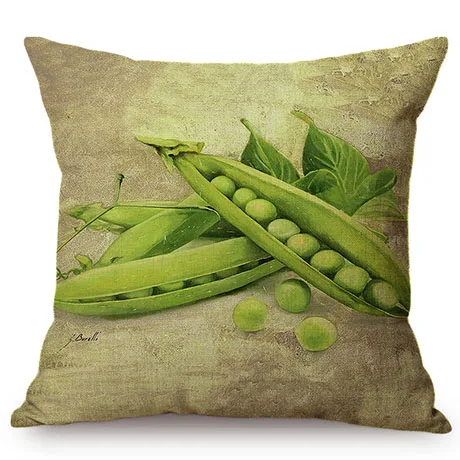 Nordic Farm Autumn Harvest Crops Oil Painting Art Style Decorative Cushion Cover Chili Olive Radish Linen Sofa Throw Pillow Case K118-3
