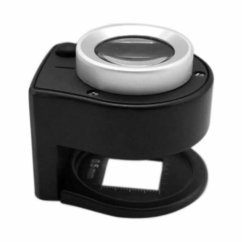 

30X Optical Glass Lens 6 LED Full Metal Folding Linen Tester Loupe Magnifying Glass Thread Counter Magnifier