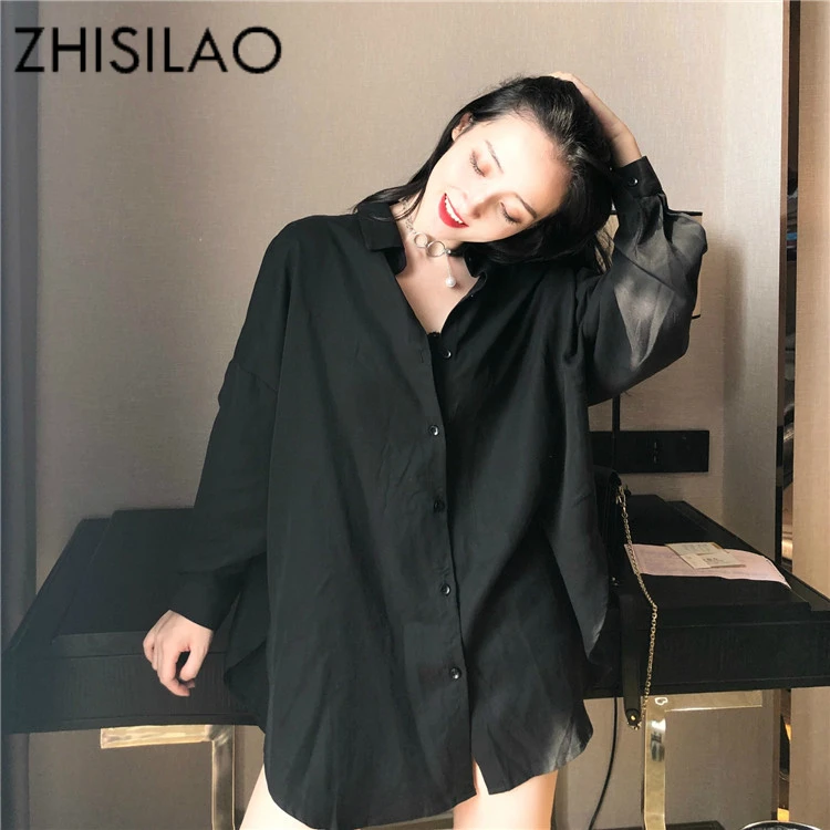  Black Blouse Women Oversize Plus Size Blouse Mujer Long Sleeve Women Tops Blusa Mujer 2019 Spring M