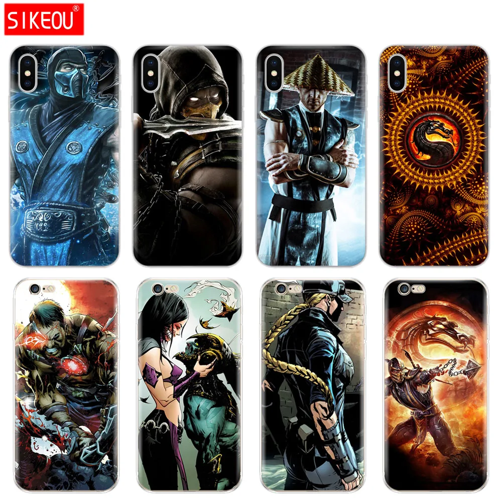 

Silicone Cover Phone Case For Iphone 6 X 8 7 6s 5 5s SE Plus 10 XR XS Max Case Scorpion Sub Zero Mortal Kombat x