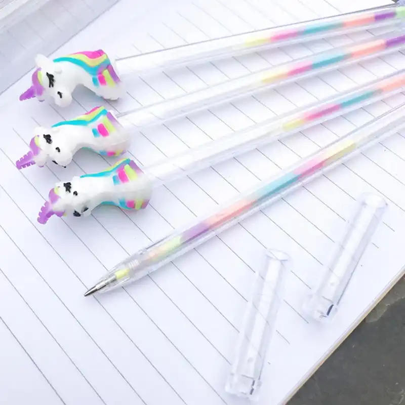 Kawaii Renkler Sevimli Unicorn Su Tebesir Kalem Karikatur Boyama