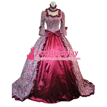 

Gothic Lolita Punk Medieval Gown Red Figure Long Evening Dress Jacket Tailor-made[CK1430]