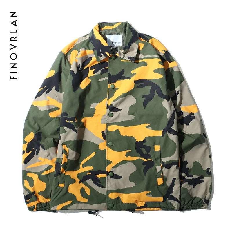 

Color Camo Windbreaker Coaches Jackets Coat 2018 Autumn Hip Hop Turn Down Collar Comouflage Coats Streetwear 8 Colors