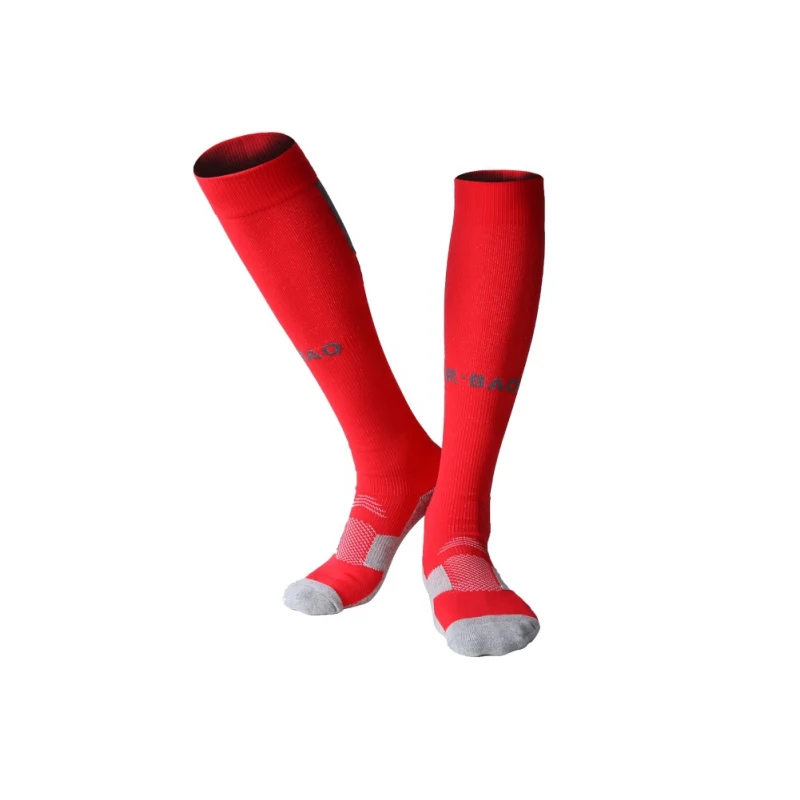Длинные футбольные носки нескользящие спортивные футбольные леггинсы щитки для мужчин и женщин компрессионная защита носки для велоспорта 8 цветов - Цвет: R