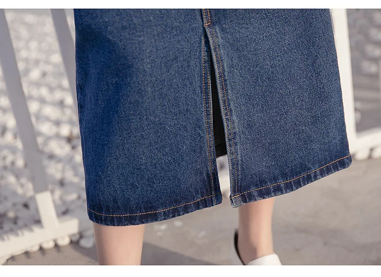Новые летние юбки размера плюс, модные повседневные свободные однотонные узкие джинсовые юбки с поясом для женщин, большие джинсовые юбки миди, S-3XL