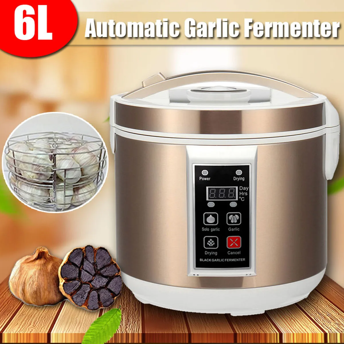 

WARMTOO 220V 6L Large Smart Automatic Black Garlic Fermenter Maker Zymolysis Machine Electric Household Automatic Pot Box EU/US