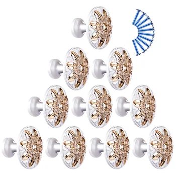 

10pcs European Style Single Hole Wardrobe Door Handle Drawer Cupboard Kitchen Pull Handle High Quality Large Golden + Silver