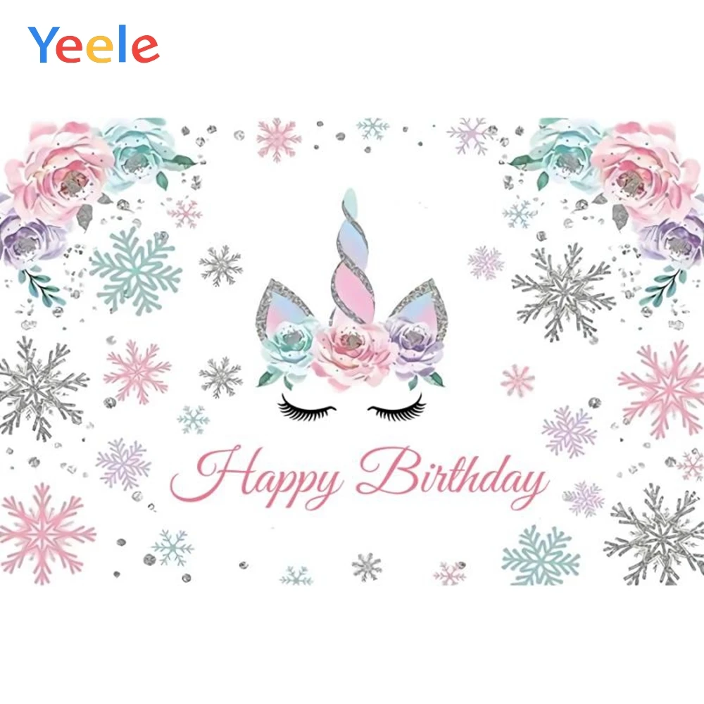 

Yeele Cartoon Unicorn Pattern Backdrop Baby Birthday Photography Backgrounds Customized Photographic Backdrops For Photo Studio