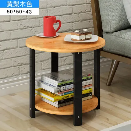 Современный минималистичный маленький круглый столик, журнальный столик в сборе, простой стол для гостиной, дивана, мини-столик для чая - Цвет: Color C