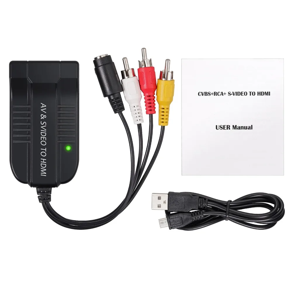 Адаптер Neoteck 3RCA в HDMI поддержка 1080P с микро кабелем для HDTV DVD RCA композитного видео и