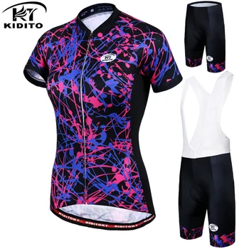 

KIDITOKT Pro Women's Cycling Jersey Set Road Bike Wear Cycling Clothes Suit Breathable Mountain Bicycle Cycling Clothing Suit