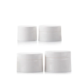 

20pcs Empty Plastic Jar Makeup Packaging Pot Glossy White Empty Cream Mask Jars 100g with Pull Pads Inside Cosmetic Container