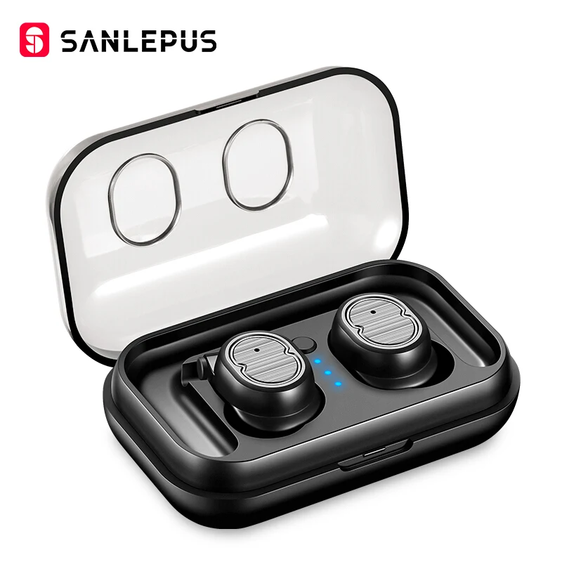 SANLEPUS Mini Dual V5.0 беспроводные наушники Bluetooth наушники 3D стерео звук наушники с двойным микрофоном и зарядным устройством - Цвет: Standard Black