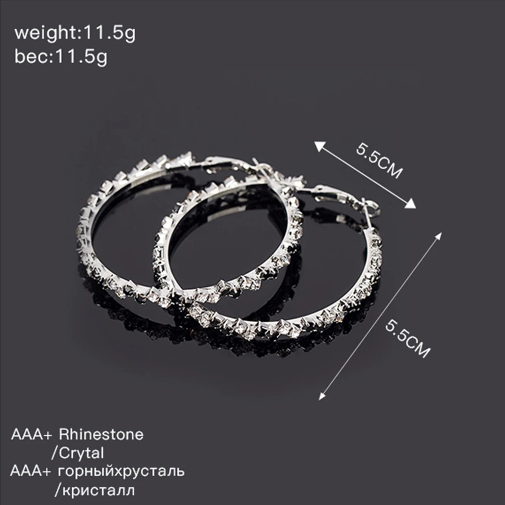Женские серьги кольца черные стразы большие круглые 2016 # E145|earring necklace|earring steelearring