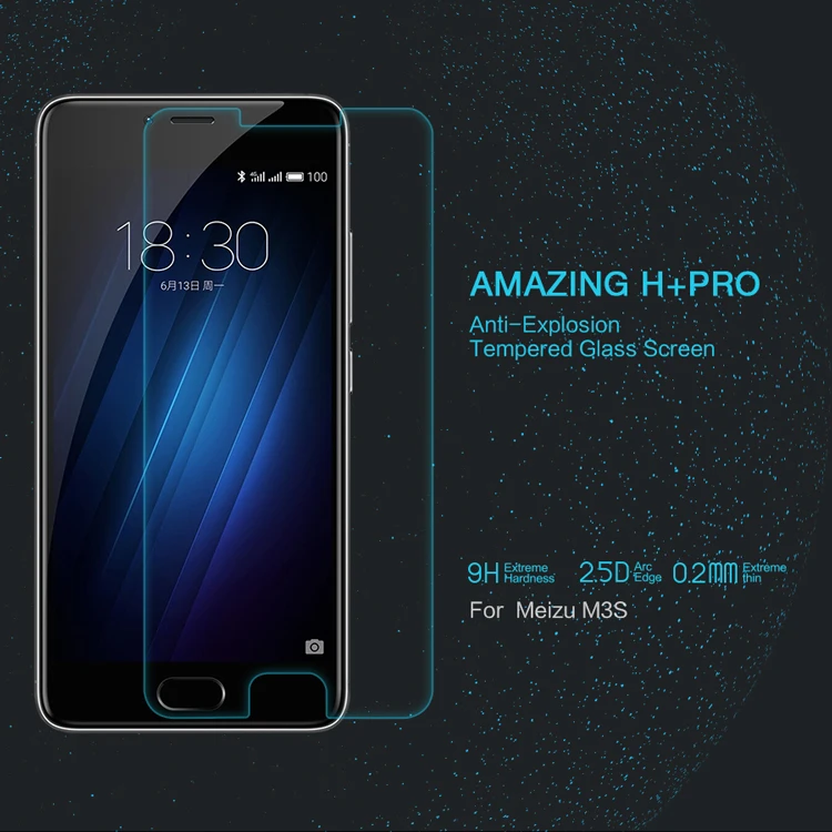 

NILLKIN 9H+ Pro 2.5D Tempered Glass Screen Protector for Meizu M3S Meilan M3S 0.2mm Ultra-thin Anti-scratch Glass