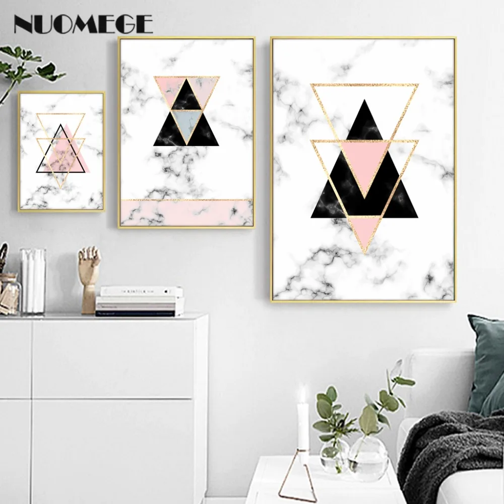 

NUOMEGE Geometry Canvas Art Posters and Prints Abstract Painting Nordic Style Wall Pictures for Living Room Modern Home Decor