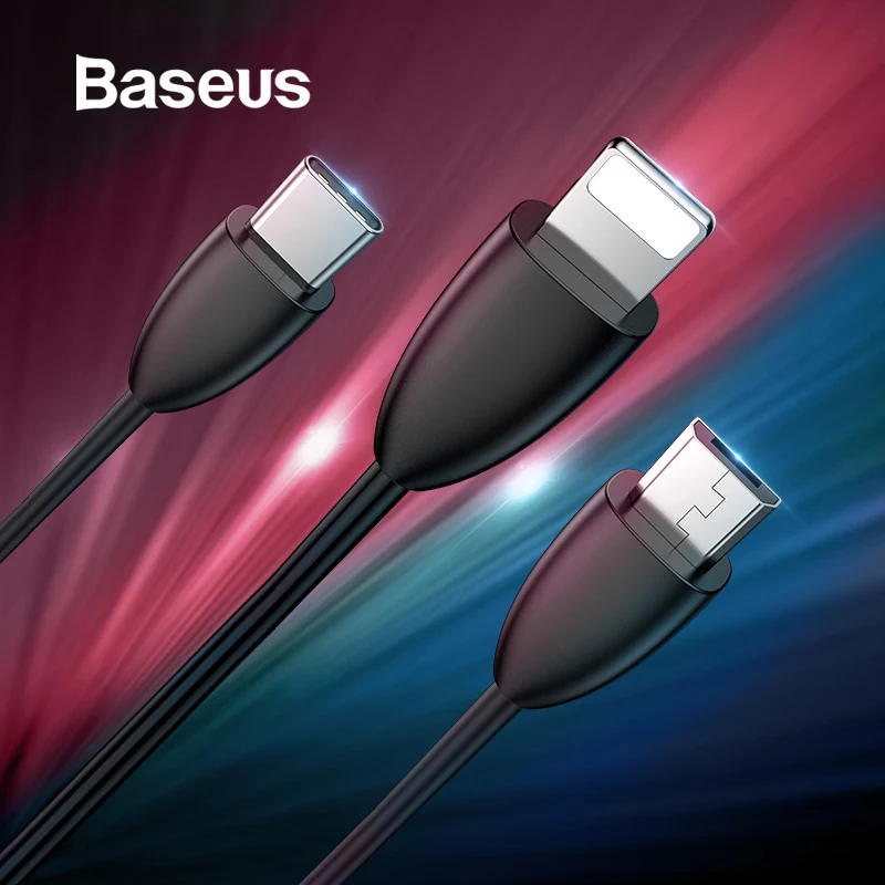 

Baseus USB Cable for iPhone Xs Max XR Xs Micro USB USB Type C Cable for Samsung Xiaomi Android Mobile Phone Fast Charging Cabo
