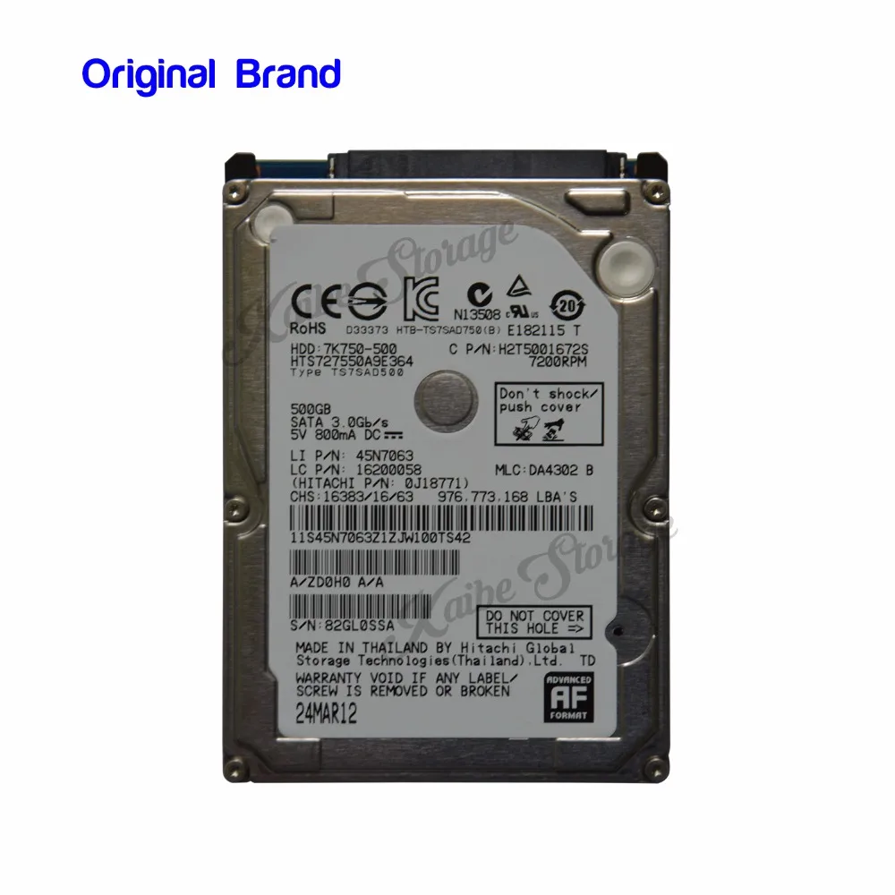 FREE SHIPPING 750GB 9MM HGST HTS727575A9E364 7200RPM LAPTOP HARD DISK