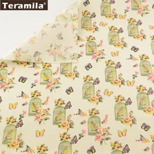 Print Pet Birds Home Textile Cotton Linen Fabric Sewing Material Tissu Tablecloth Pillow TERAMILA Bag Curtain Cushion Pillow