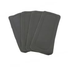 1pcs 4 Layers Bamboo Charcoal Cloth Diapers Inserts Nappy Changing Mat Baby Diapers Reusable Diaper Changing Pad Solid Color