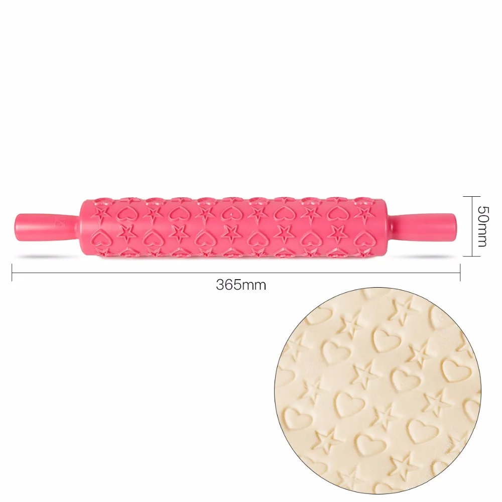 Pastic Скалка антипригарная помадка Скалка тиснение торт тесто ролик украшающий ролик ремесла DIY кухонные инструменты для выпечки