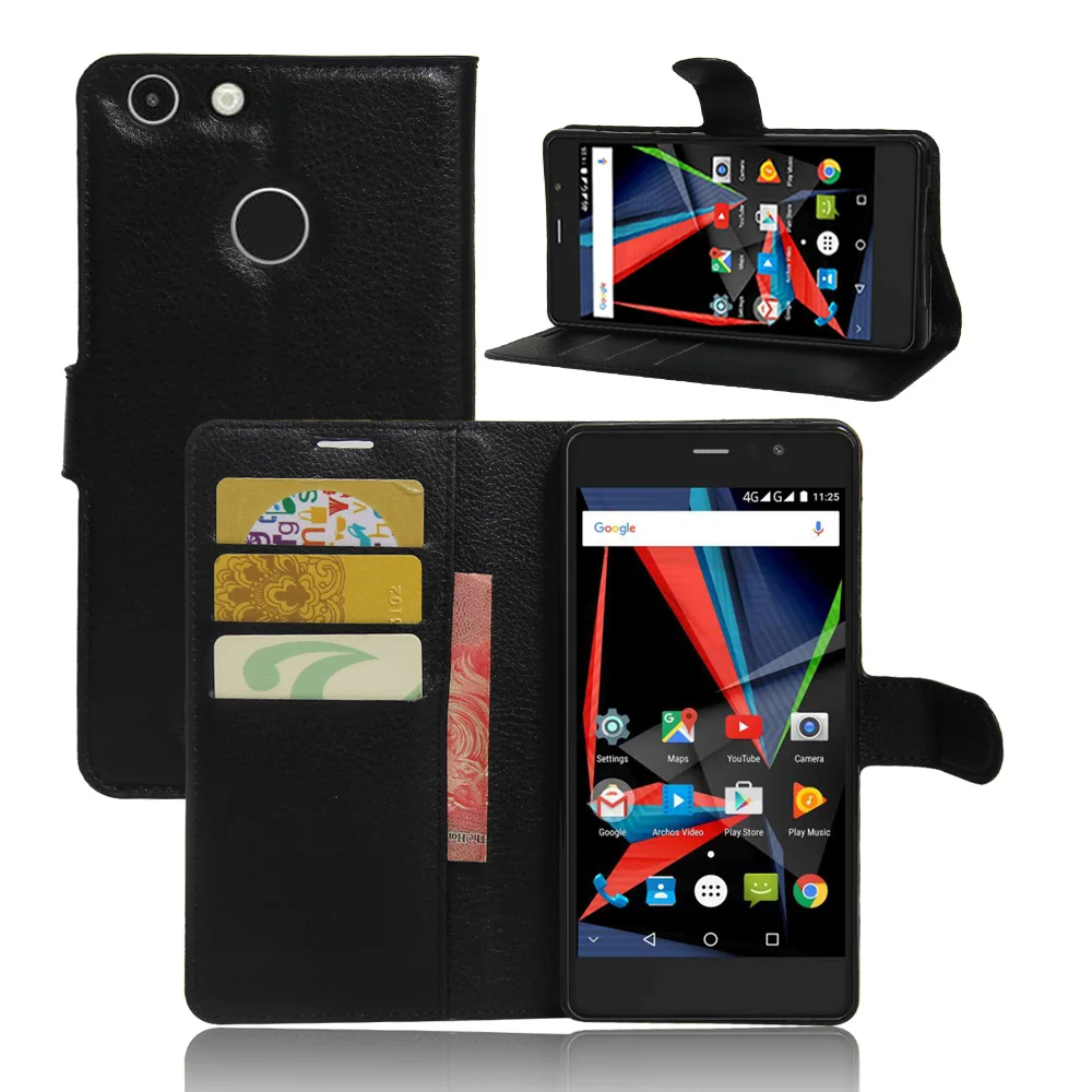 

Luxury Wallet Style PU Leather Flip Case For Archos 55 Diamond Selfie Lite 5.5" Mobile Phone Cases Back Cover Fundas With Stand