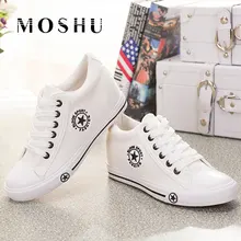 Summer Sneakers Wedges Canvas Shoes Women Casual Shoes Female Cute White Basket Stars Zapatos Mujer Trainers 5 cm Height tenis