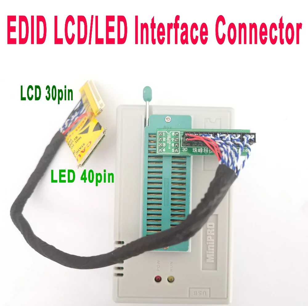 

Laptop EDID LED40pin LCD 30pin chip data read write cable connector line TL866II PIUS Programmer tl866ii plus programmer