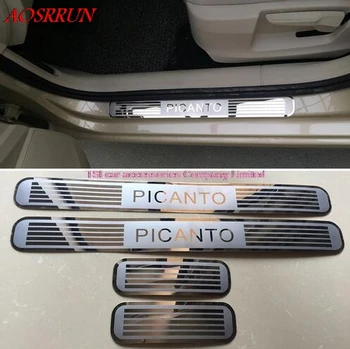 

Car styling accessories Stainless Steel Side Door Scuff Plate Door Sill Trim Fit For Kia Picanto 2011-2018 car-styling Interior