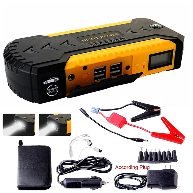

Portable Car Jump Starter Power Bank For 12V Cars Starting Device USB Lighting Car Battery Emergency Starting Digitals Vehicle
