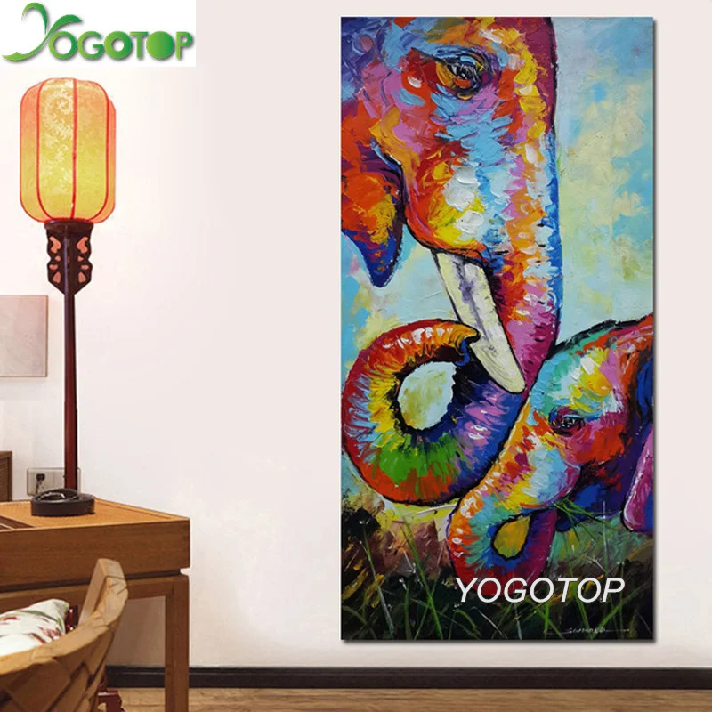 Large size Animal 5D DIY Diamond Painting Full Square/Round drills mosaic Embroidery wall art colouful elephant YY1374 | Дом и сад