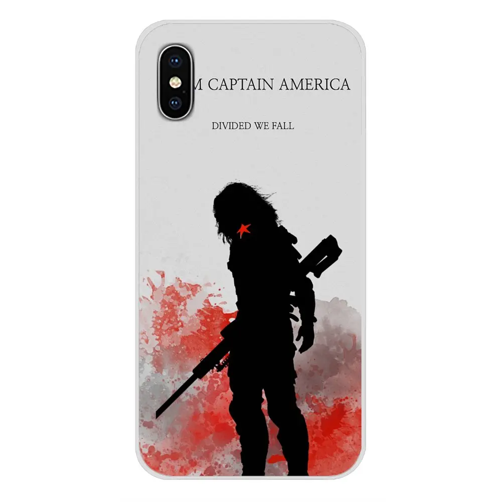 Captain America Bucky Barnes для Samsung Galaxy S4 S5 MINI S6 S7 edge S8 S9 S10 Plus Note 3 4 5 8 9 Мягкие прозрачные