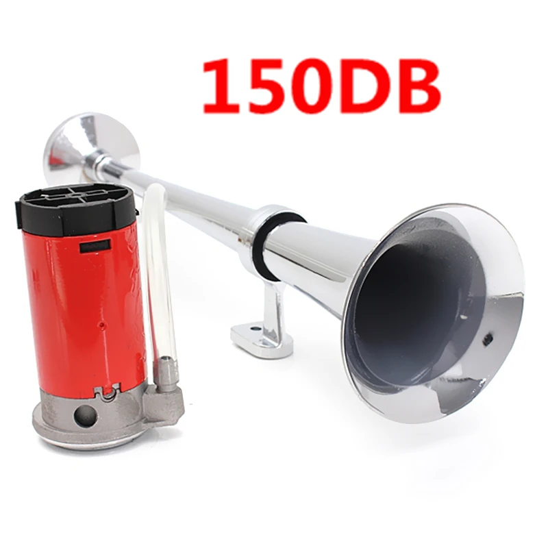 150db 12V Single Trumpet Car Air Horn Super Loud With Compressor For Auto Truck Lorry Boat Train Horn